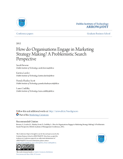 How do Organisations Engage in Marketing Strategy Making? A