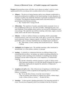Glossary of Rhetorical Terms &ndash; AP English Language and