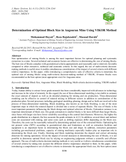 Determination of Optimal Block Size in Angouran Mine Using VIKOR
