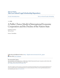 A Public Choice Model of International Economic Cooperation and