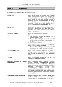Definitions - Auckland Council