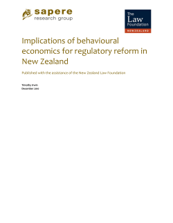 Implications of behavioural economics for regulatory reform in New