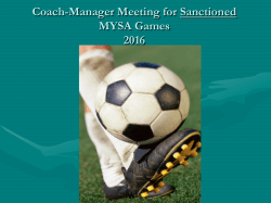 Coach-Manager Meeting for Sanctioned MYSA Games 2016