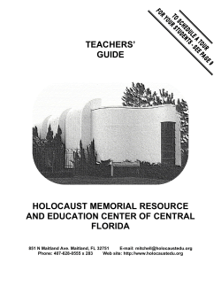 teachers` guide holocaust memorial resource and education center