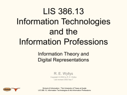 Information Theory and Digital Representations
