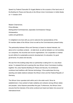 Speech by Federal Chancellor Dr Angela Merkel to the African