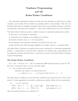 Nonlinear Programming and the Kuhn