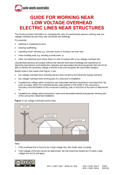Guide for low voltage overhead electric lines near