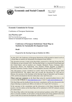 Road Map on Statistics for SDGs