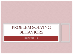 Problem Solving Behaviors