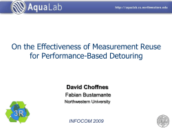 David Choffnes, CDN-based Detouring, INFOCOM 2009