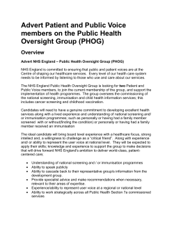 Advert Patient and Public Voice members on the