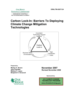 Carbon Lock-In: Barriers To Deploying Climate Change Mitigation