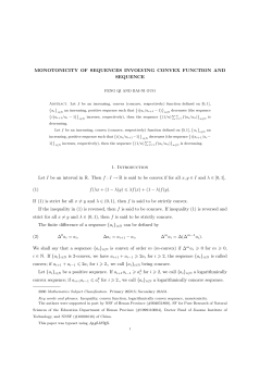 MONOTONICITY OF SEQUENCES INVOLVING CONVEX