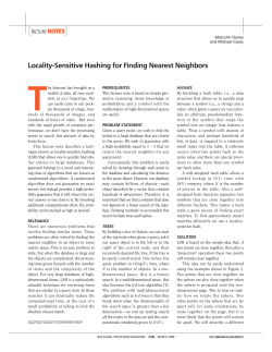 Locality-Sensitive Hashing for Finding Nearest Neighbors