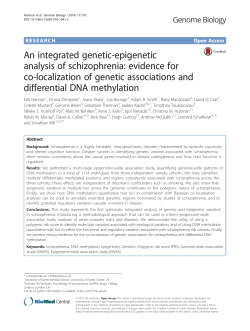 An integrated genetic-epigenetic analysis of schizophrenia