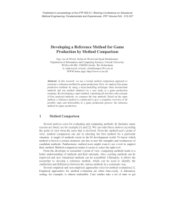 Developing a Reference Method for Game Production by