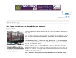 Old Game, New Platform: Paddle Tennis Anyone? | www