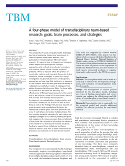 A four-phase model of transdisciplinary team