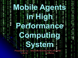 Mobile Agents in High Performance Computing Systems