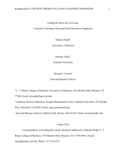 Running head: CONCRETE PROSOCIAL GOALS MAXIMIZE
