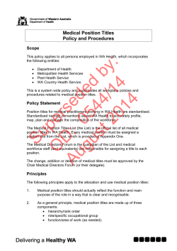 Medical Position Titles