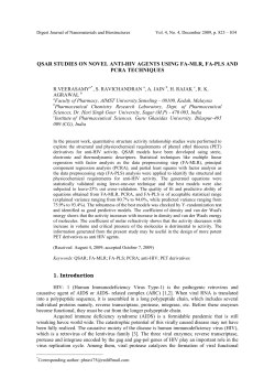 QSAR STUDIES ON NOVEL ANTI-HIV AGENTS USING FA