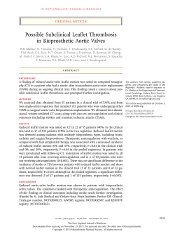 Possible Subclinical Leaflet Thrombosis in Bioprosthetic Aortic Valves