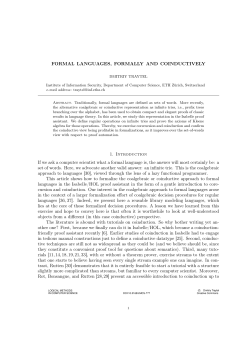 FORMAL LANGUAGES, FORMALLY AND COINDUCTIVELY