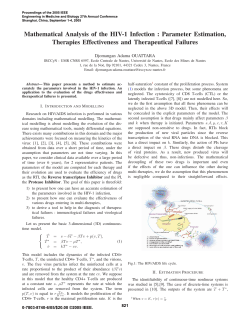 Mathematical Analysis of the HIV-1 Infection : Parameter Estimation