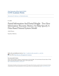 Partial Information And Partial Weight