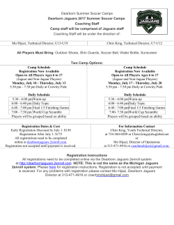 Dearborn Summer Soccer Camps Dearborn Jaguars 2017 Summer