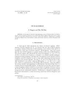 ON B-ALGEBRAS J. Neggers and Hee Sik Kim 1. Introduction