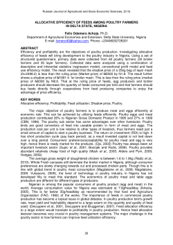allocative efficiency of feeds among poultry farmers in delta state