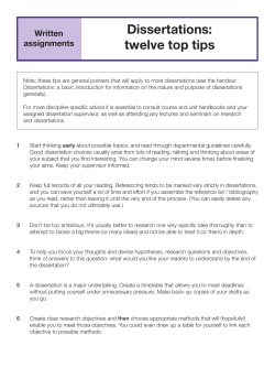 Dissertations: twelve top tips