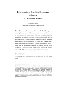 Heterogeneity or True State Dependence in Poverty