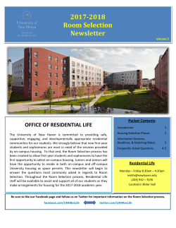 2017-2018 Room Selection Newsletter