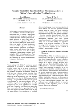 Posterior Probability Based Confidence Measures Applied to a