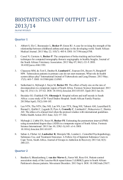 biostatistics unit output list - 2013/14