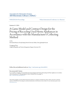 A Game Model and Contract Design for the Pricing of Recycling