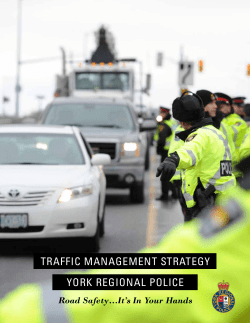 TRAFFIC MANAGEMENT STRATEGY YORK REGIONAL POLICE