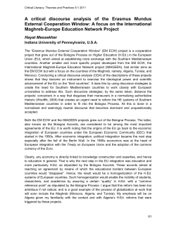 A critical discourse analysis of the Erasmus Mundus External