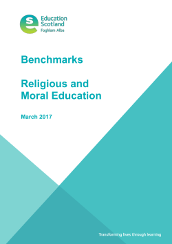 Benchmarks Religious and Moral Education March 2017