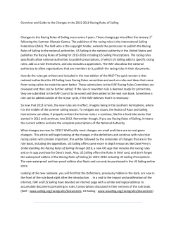 Overview and Guide to the Changes in the 2013