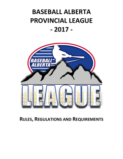Baseball Alberta Provincial League Rules