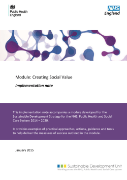 Social value - Sustainable Development Unit