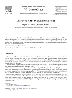 Distributed CSPs by graph partitioning