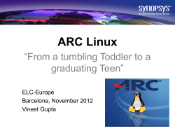 ARC Linux "From tumbling Toddler to a graduating teen"