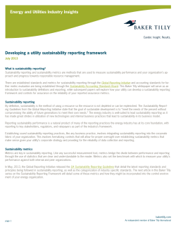 Developing a utility sustainability report part 1