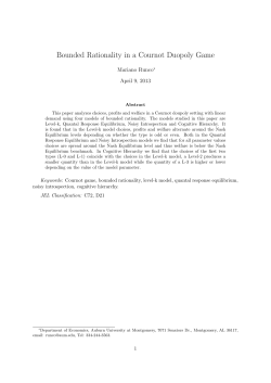 Bounded Rationality in a Cournot Duopoly Game